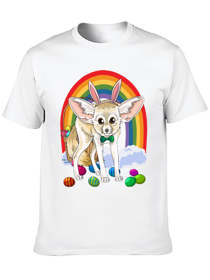 Easter Fennec Fox Rainbow T-Shirt