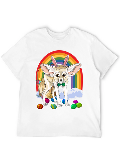 Easter Fennec Fox Rainbow T-Shirt