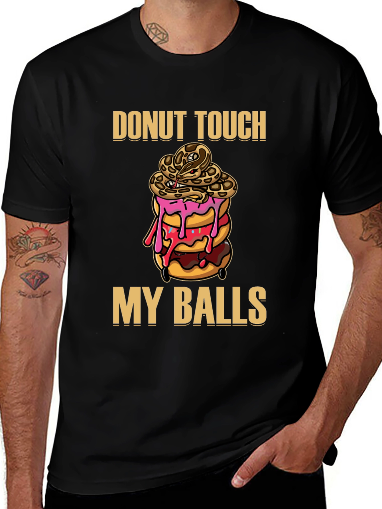 Donut Touch My Balls Snake T-Shirt