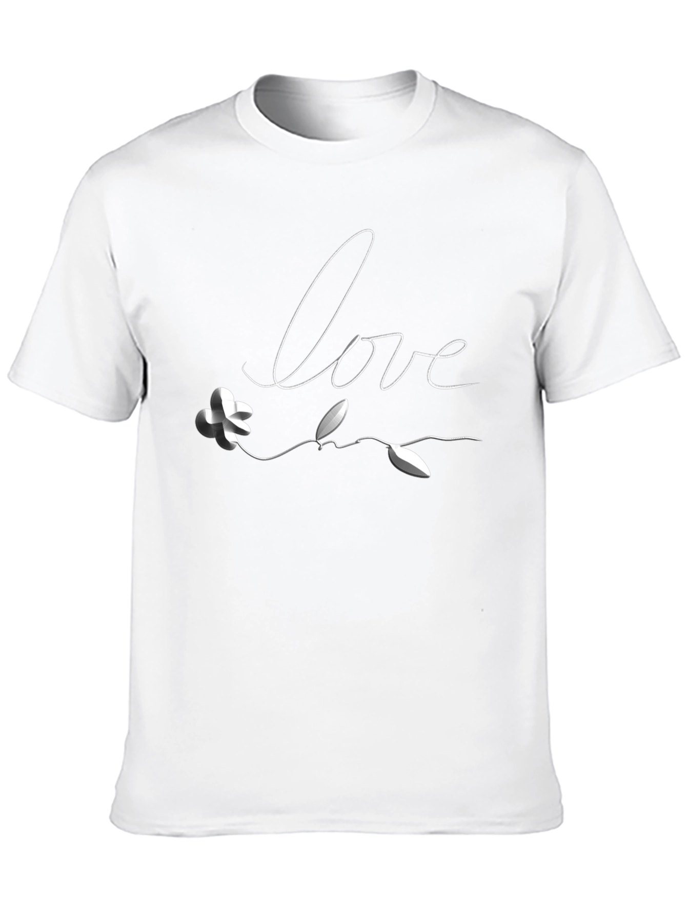 Love Flower Graphic Tee - Black Casual T-Shirt