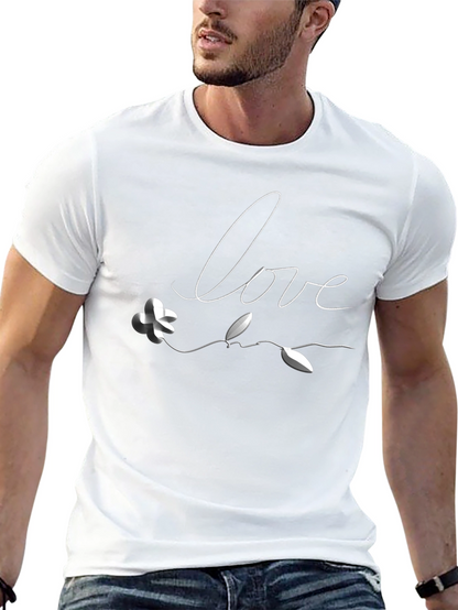 Love Flower Graphic Tee - Black Casual T-Shirt