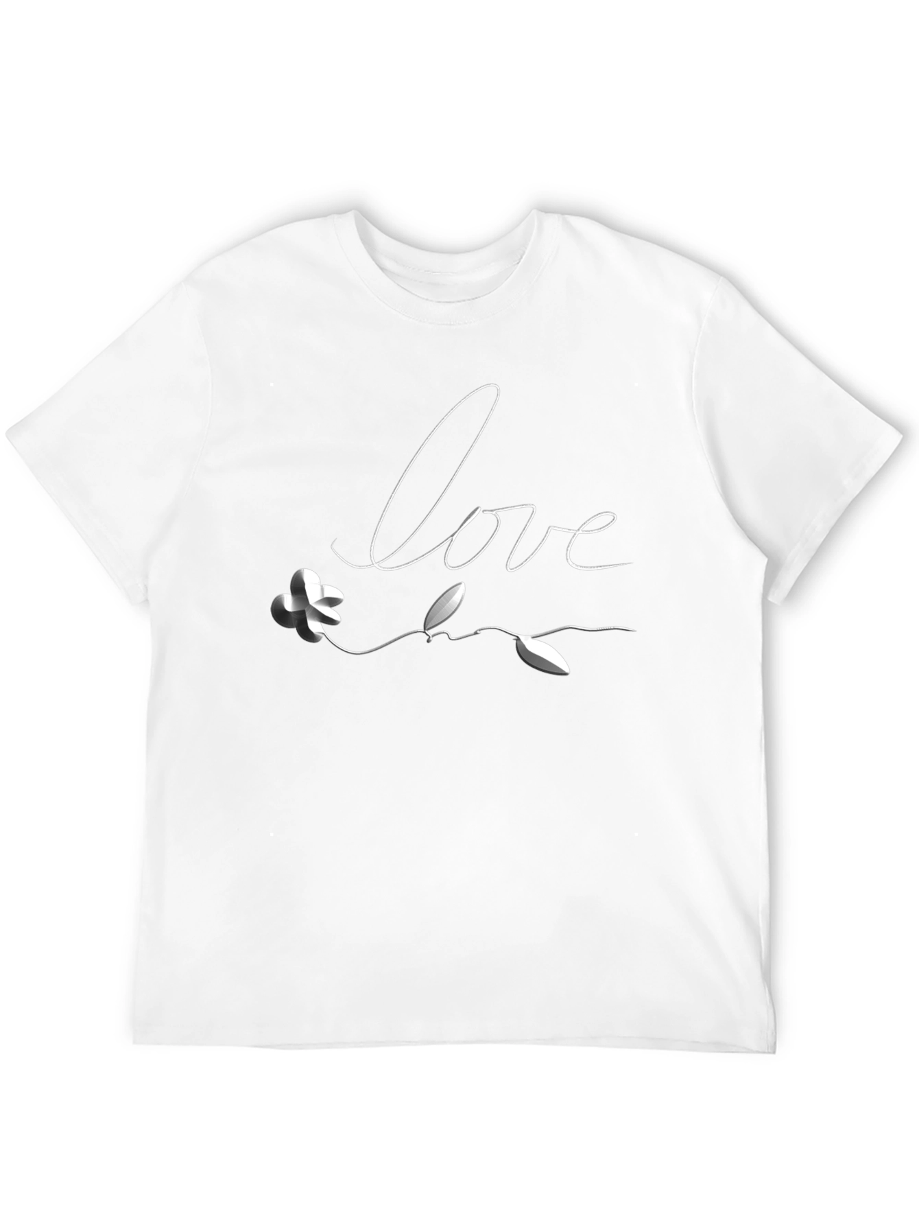 Love Flower Graphic Tee - Black Casual T-Shirt