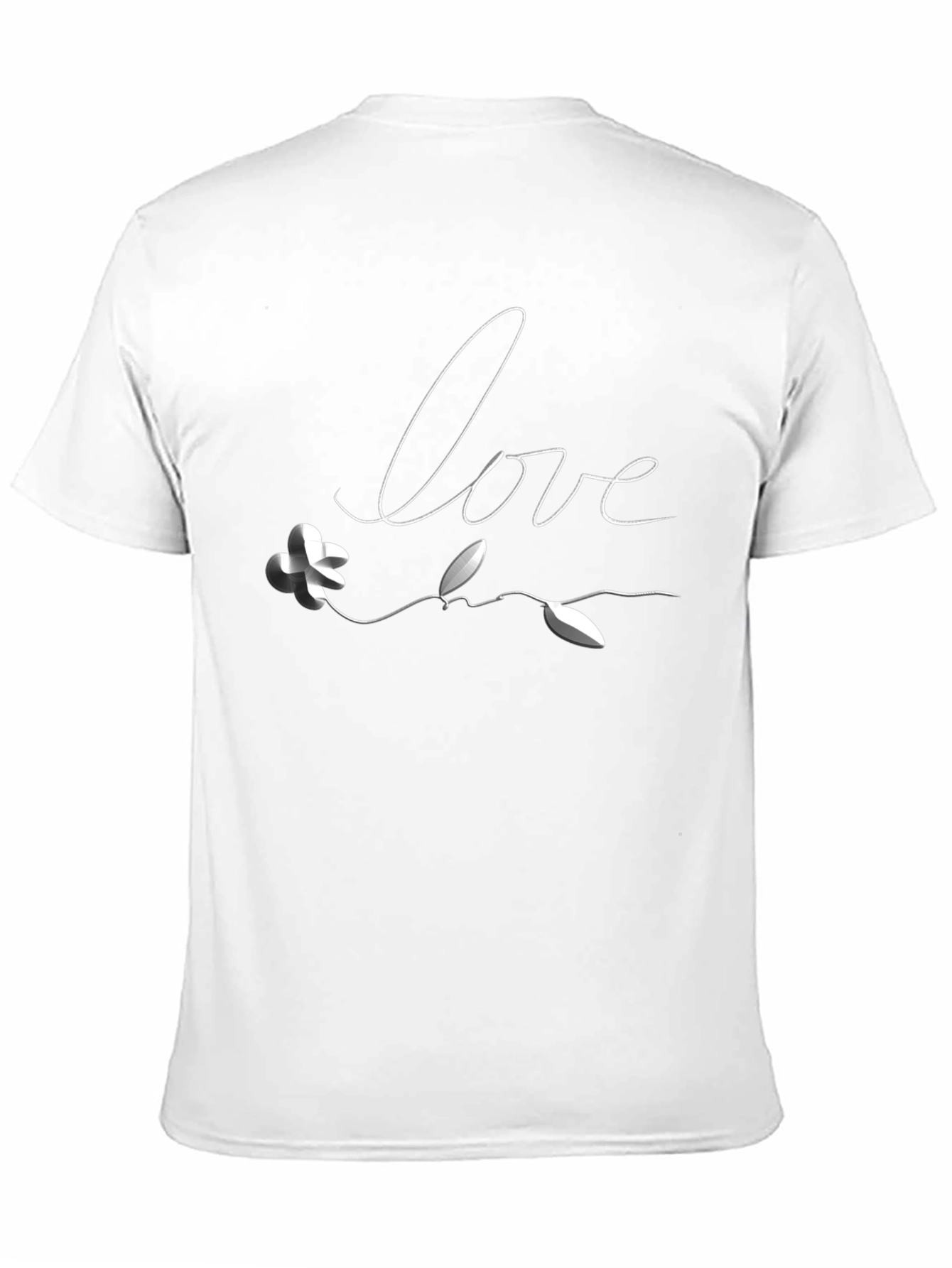 Love Flower Graphic Tee - Black Casual T-Shirt
