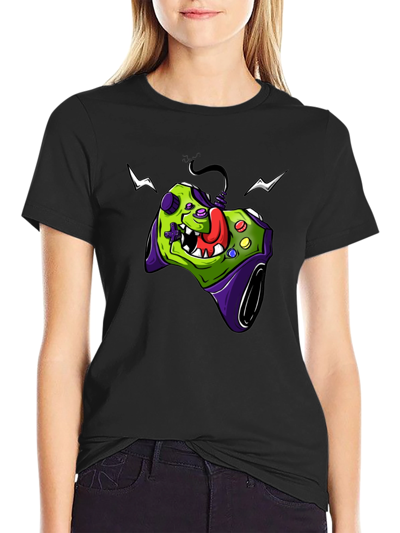 Gamer Controller Graphic Tee - Black