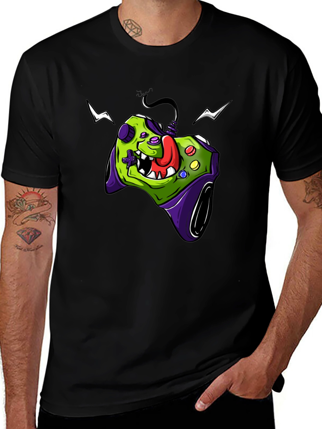 Gamer Controller Graphic Tee - Black