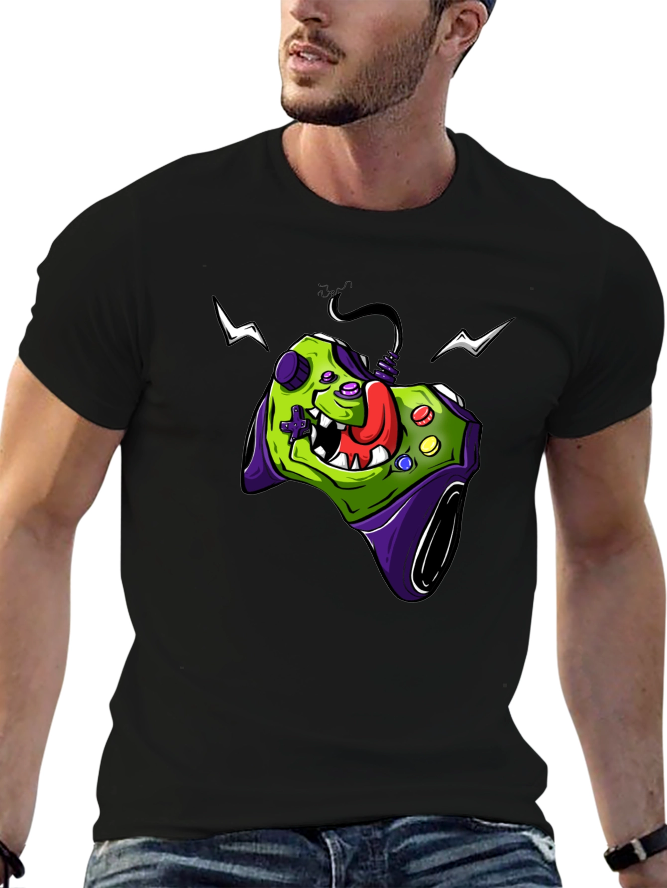 Gamer Controller Graphic Tee - Black