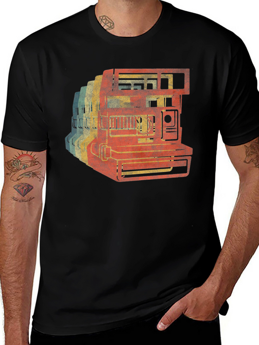Retro Camera Graphic Tee - Vintage Style Shirt