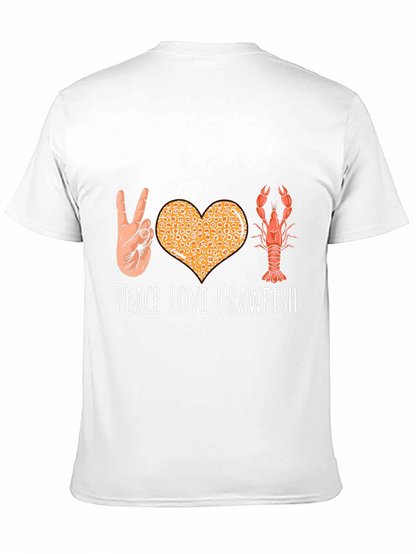 Peace Love Crawfish T-Shirt Funny Cajun Louisiana Shrimp Tee