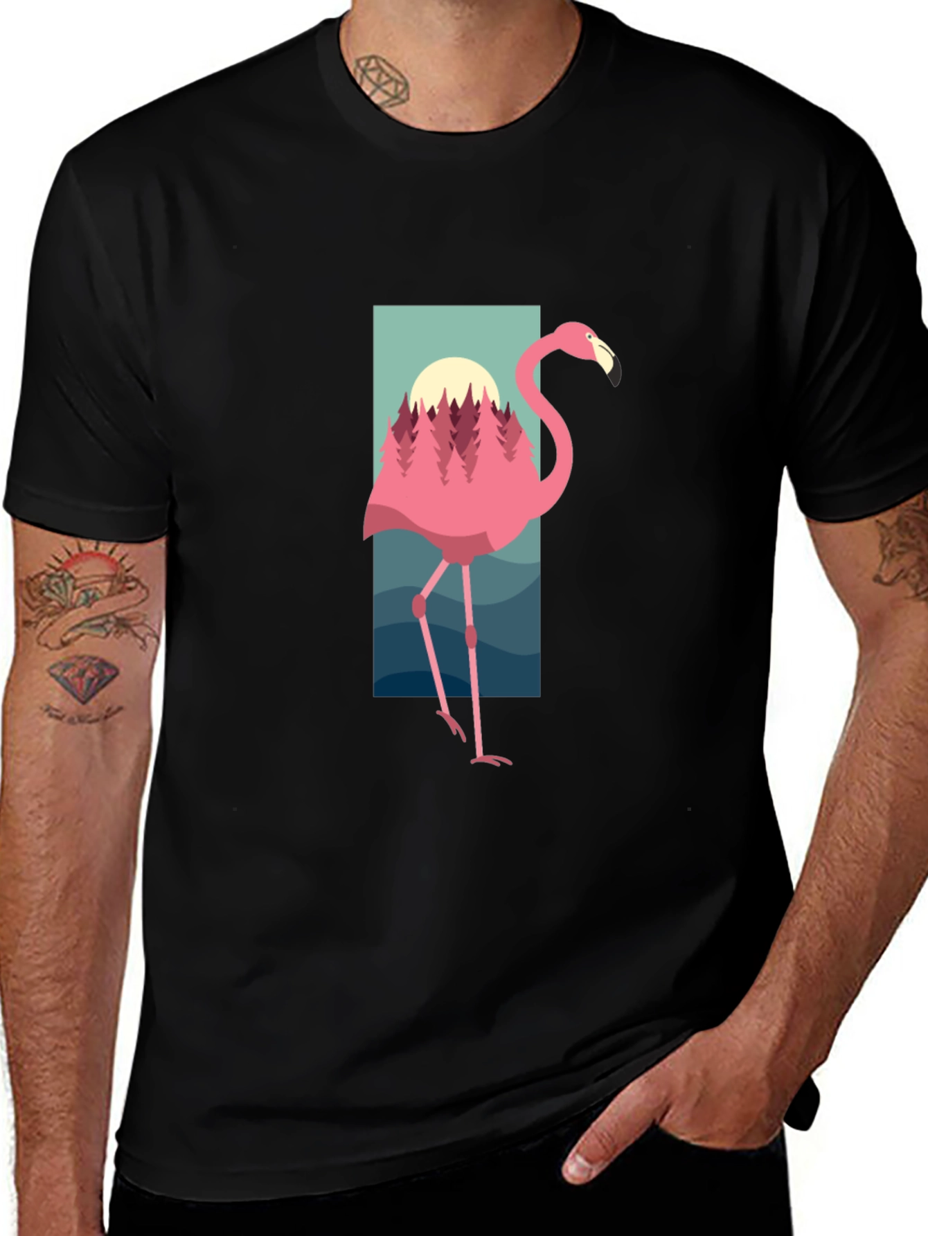 Flamingo Graphic Tee - Tropical Style