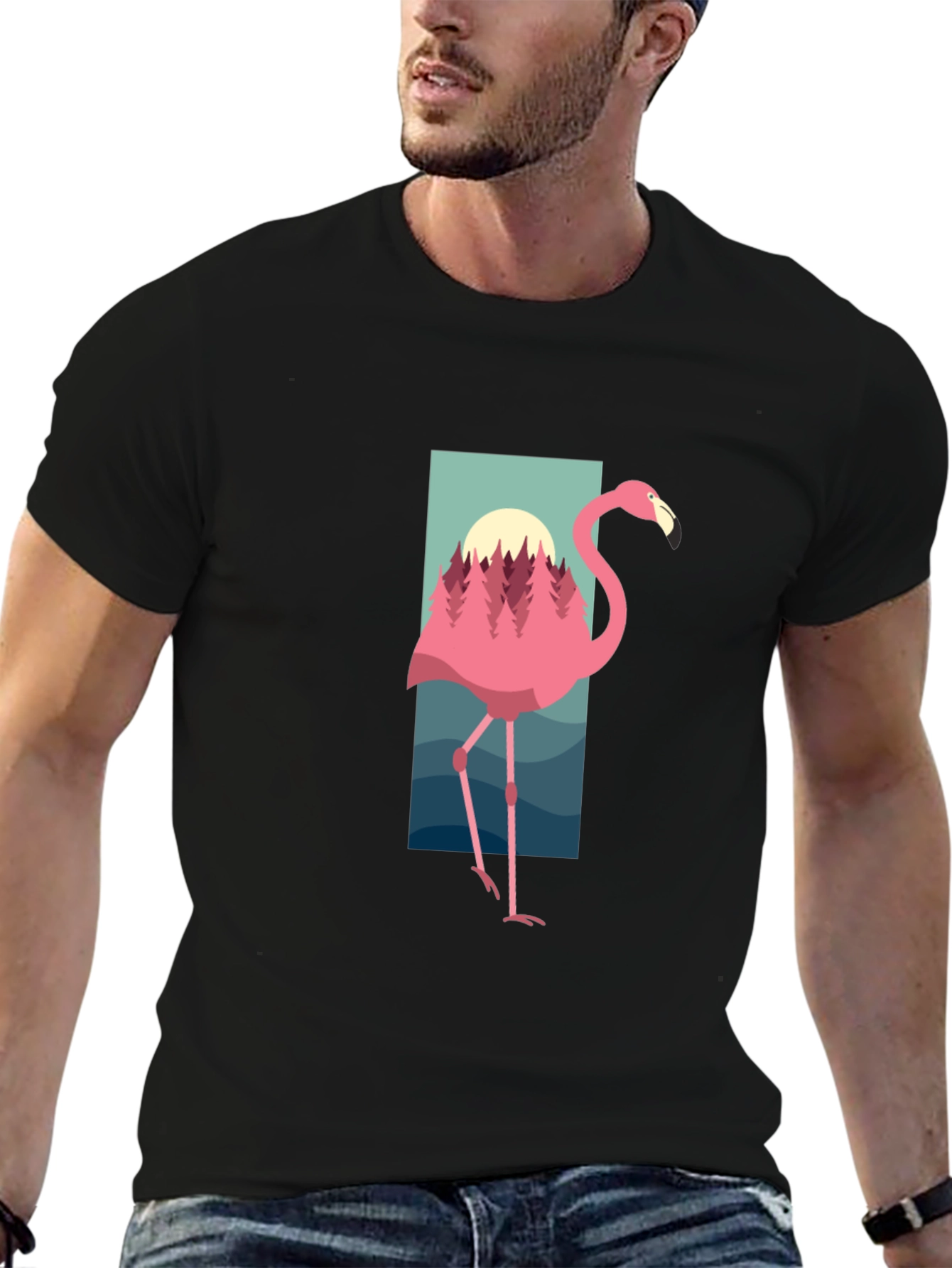 Flamingo Graphic Tee - Tropical Style