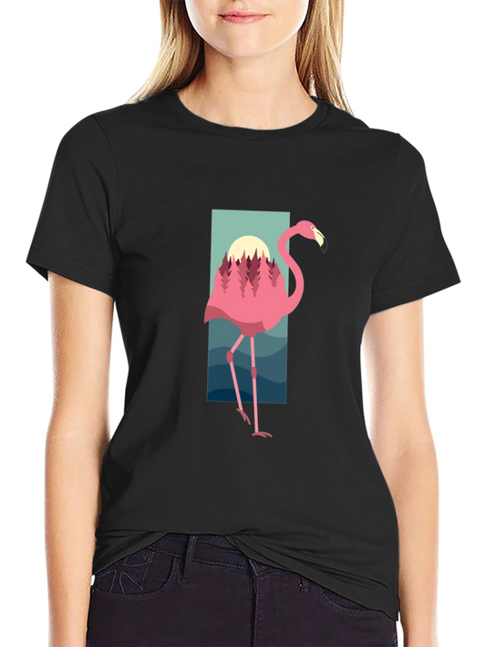 Flamingo Graphic Tee - Tropical Style