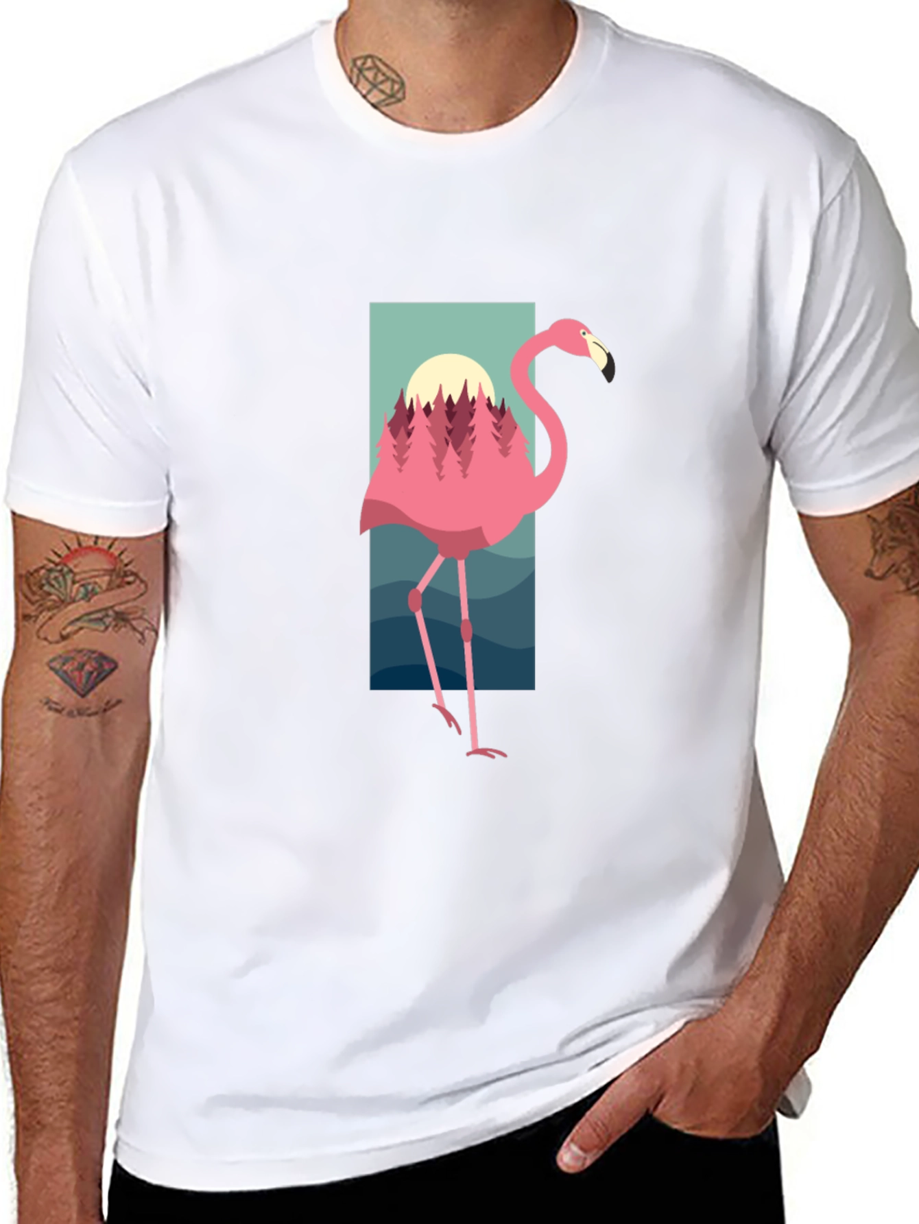 Flamingo Graphic Tee - Tropical Style