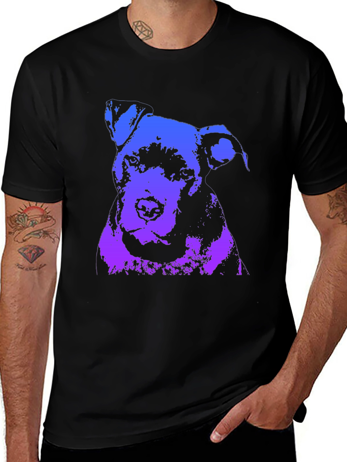 Dog Graphic Print Crew Neck T-Shirt