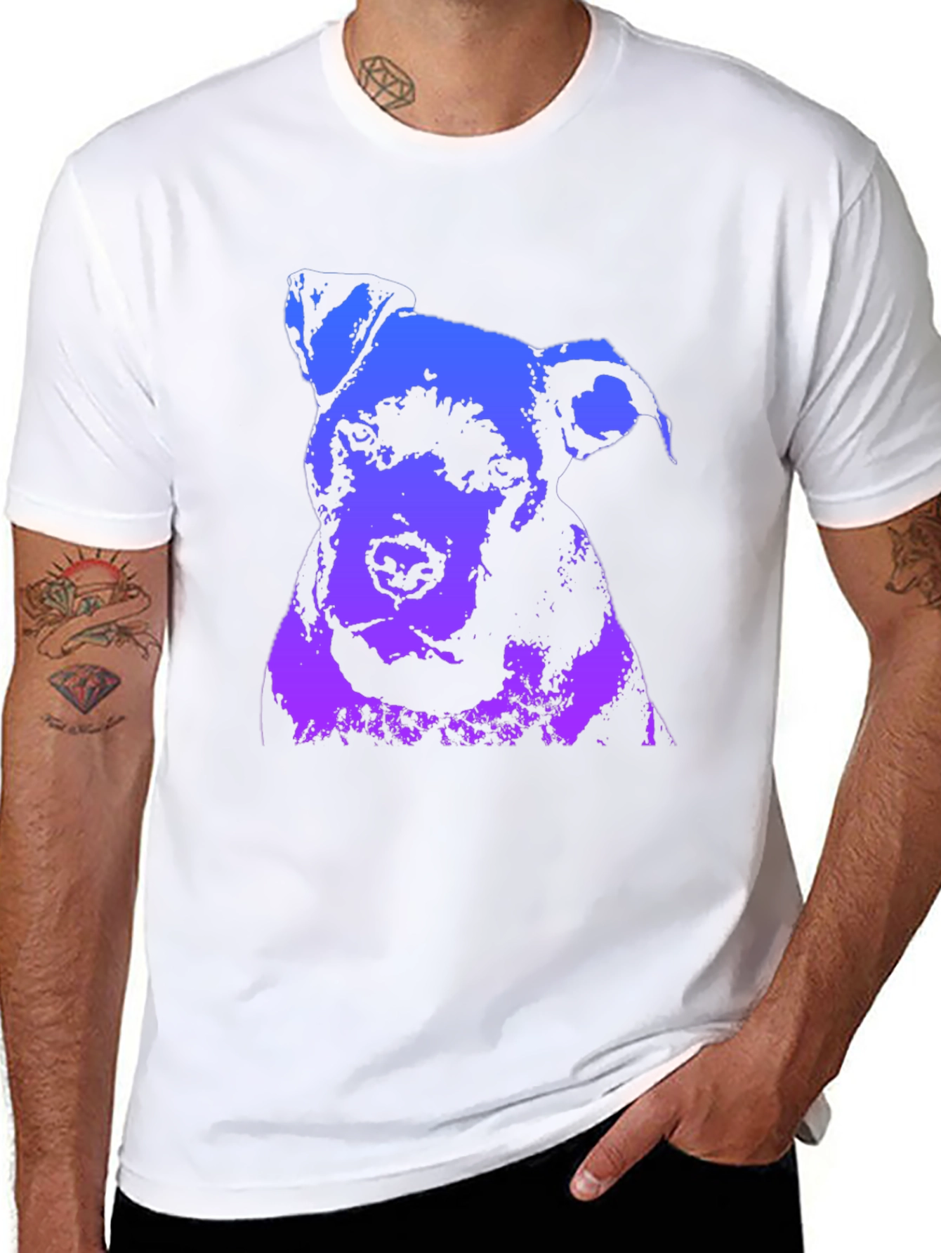 Dog Graphic Print Crew Neck T-Shirt