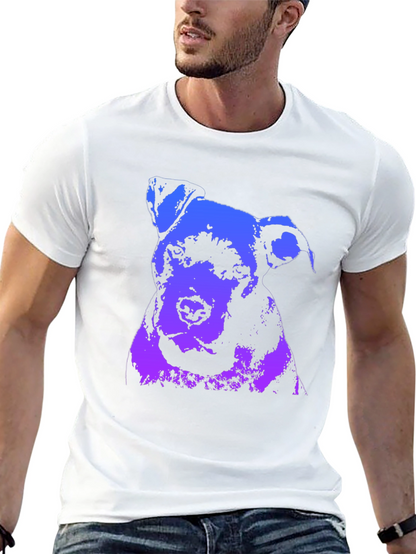 Dog Graphic Print Crew Neck T-Shirt