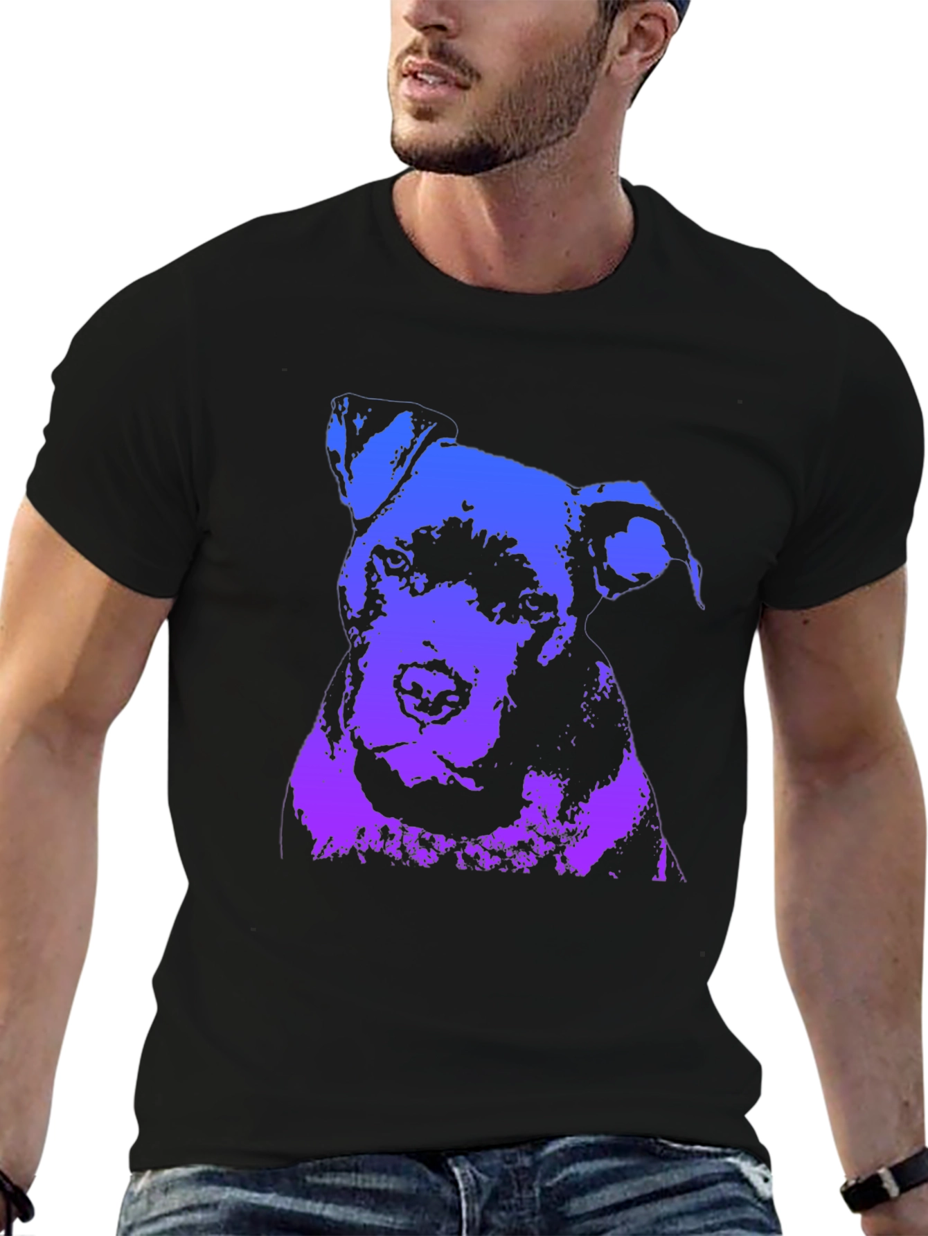 Dog Graphic Print Crew Neck T-Shirt