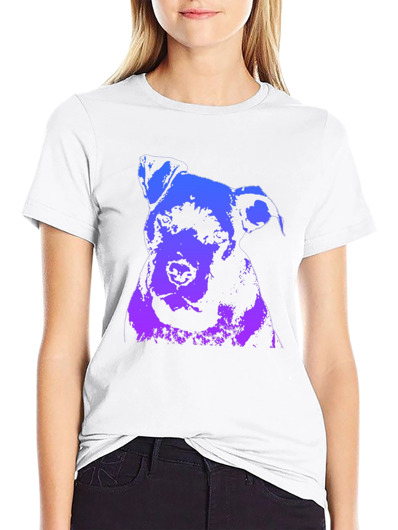 Dog Graphic Print Crew Neck T-Shirt