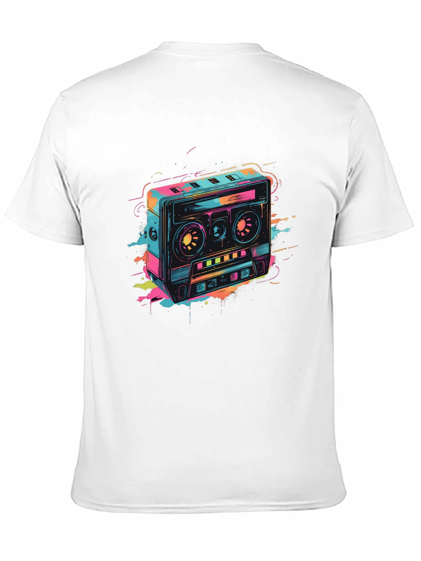 Retro Cassette Tape Graphic T-Shirt - Black