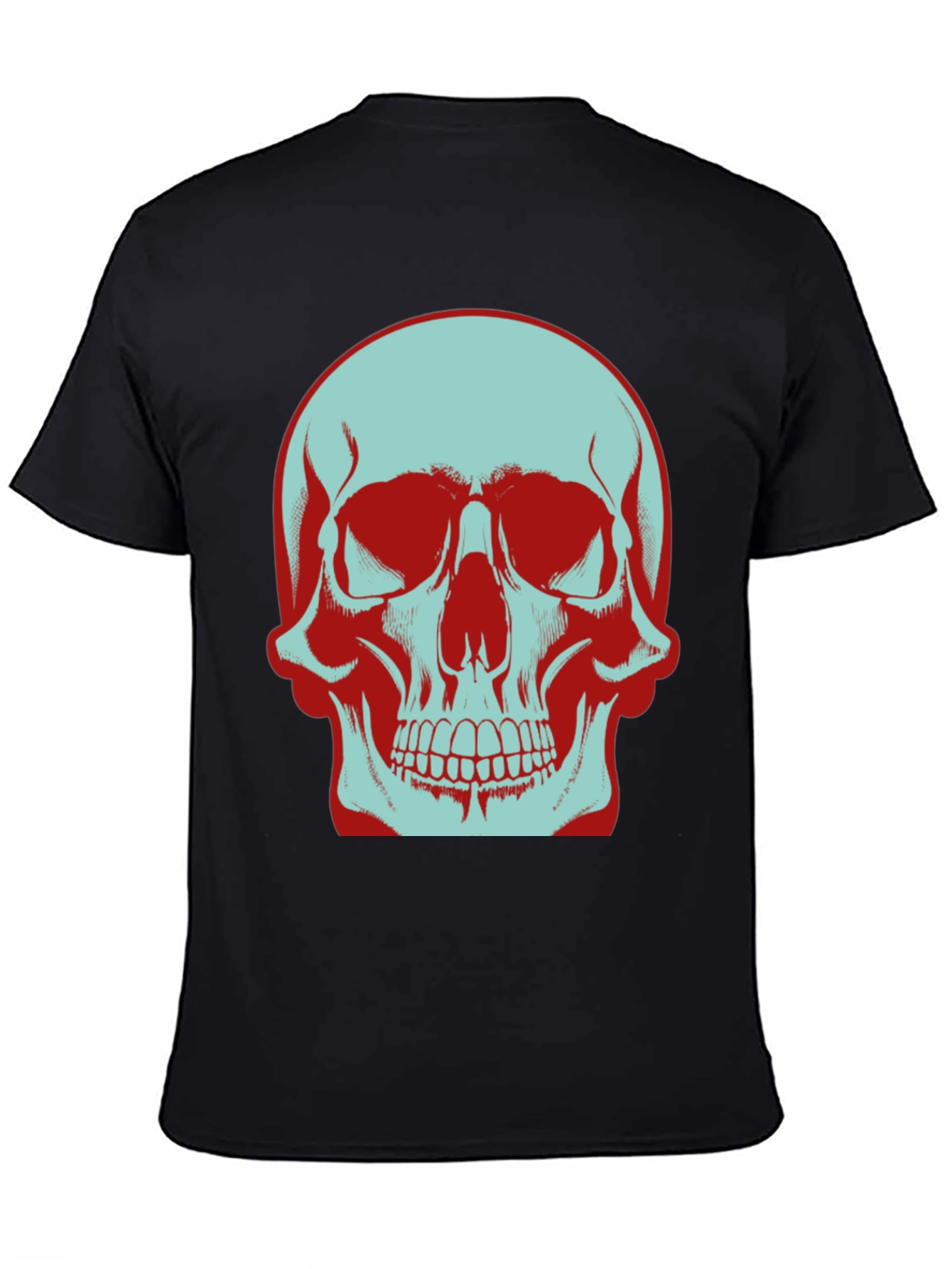 Skull Graphic T-Shirt: Bold Two-Tone Design