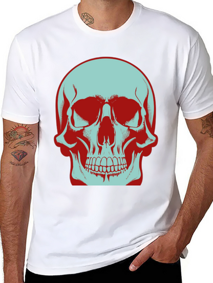Skull Graphic T-Shirt: Bold Two-Tone Design