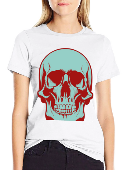 Skull Graphic T-Shirt: Bold Two-Tone Design