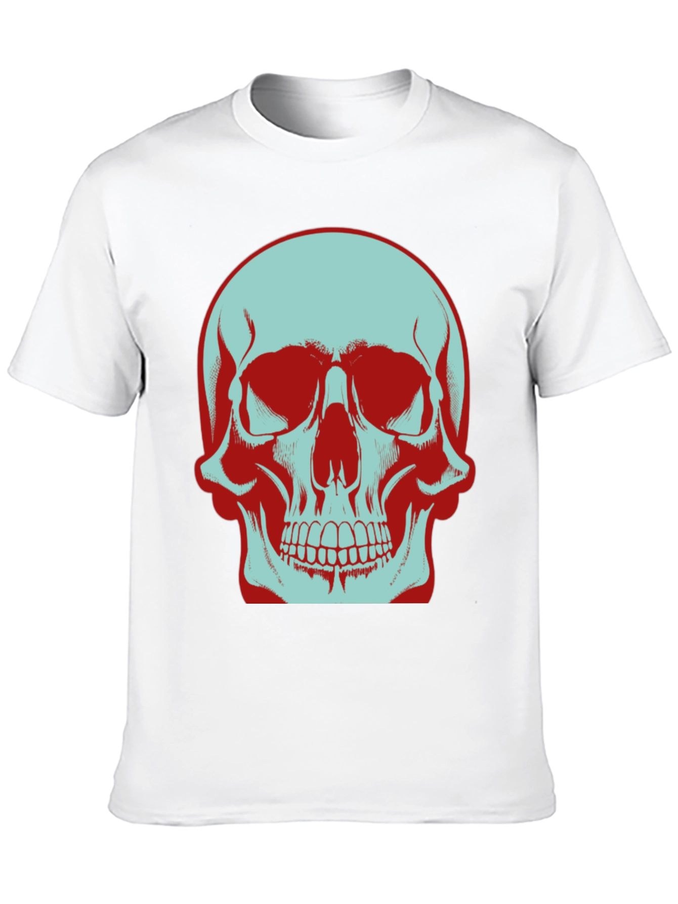 Skull Graphic T-Shirt: Bold Two-Tone Design