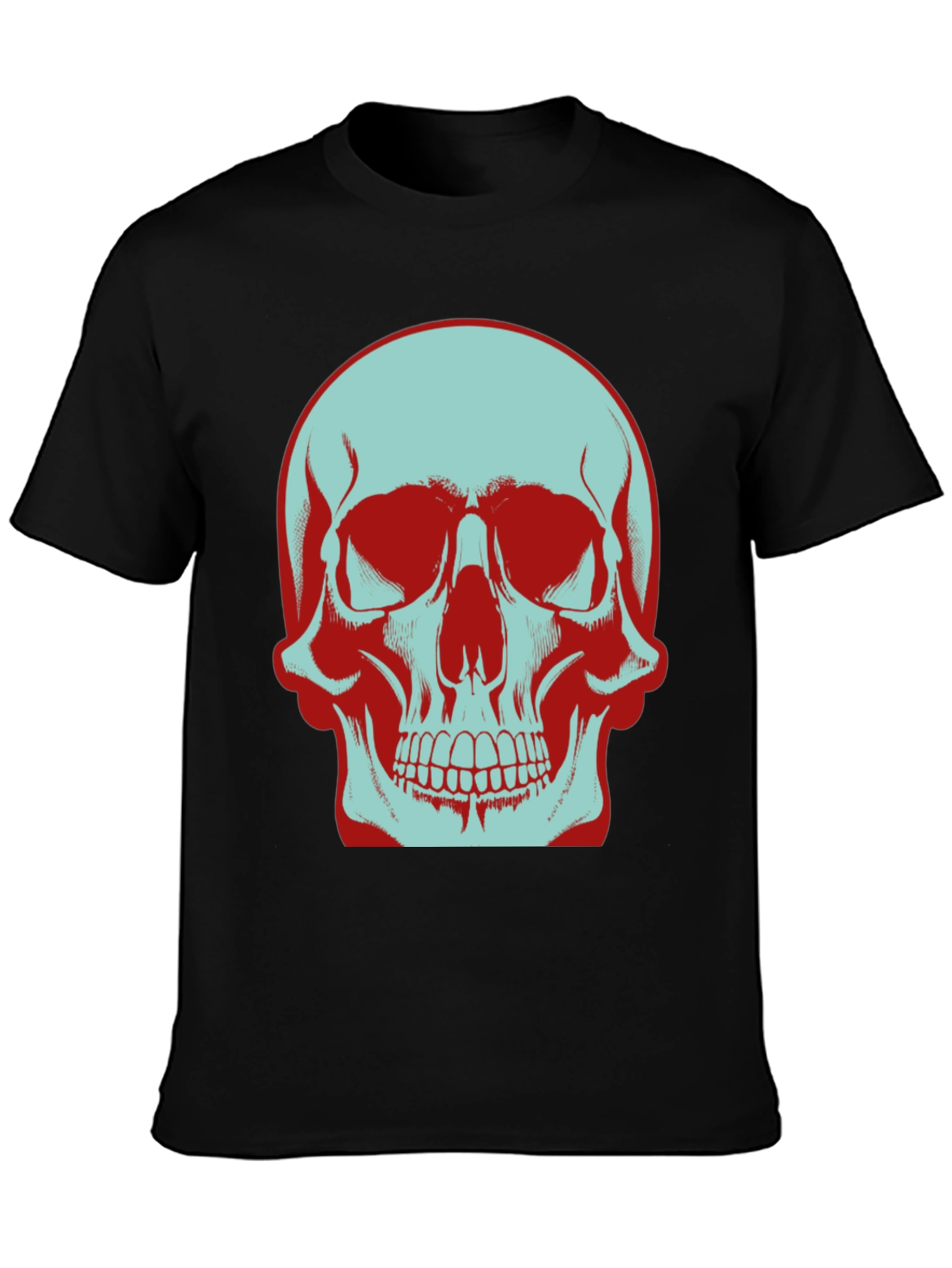Skull Graphic T-Shirt: Bold Two-Tone Design