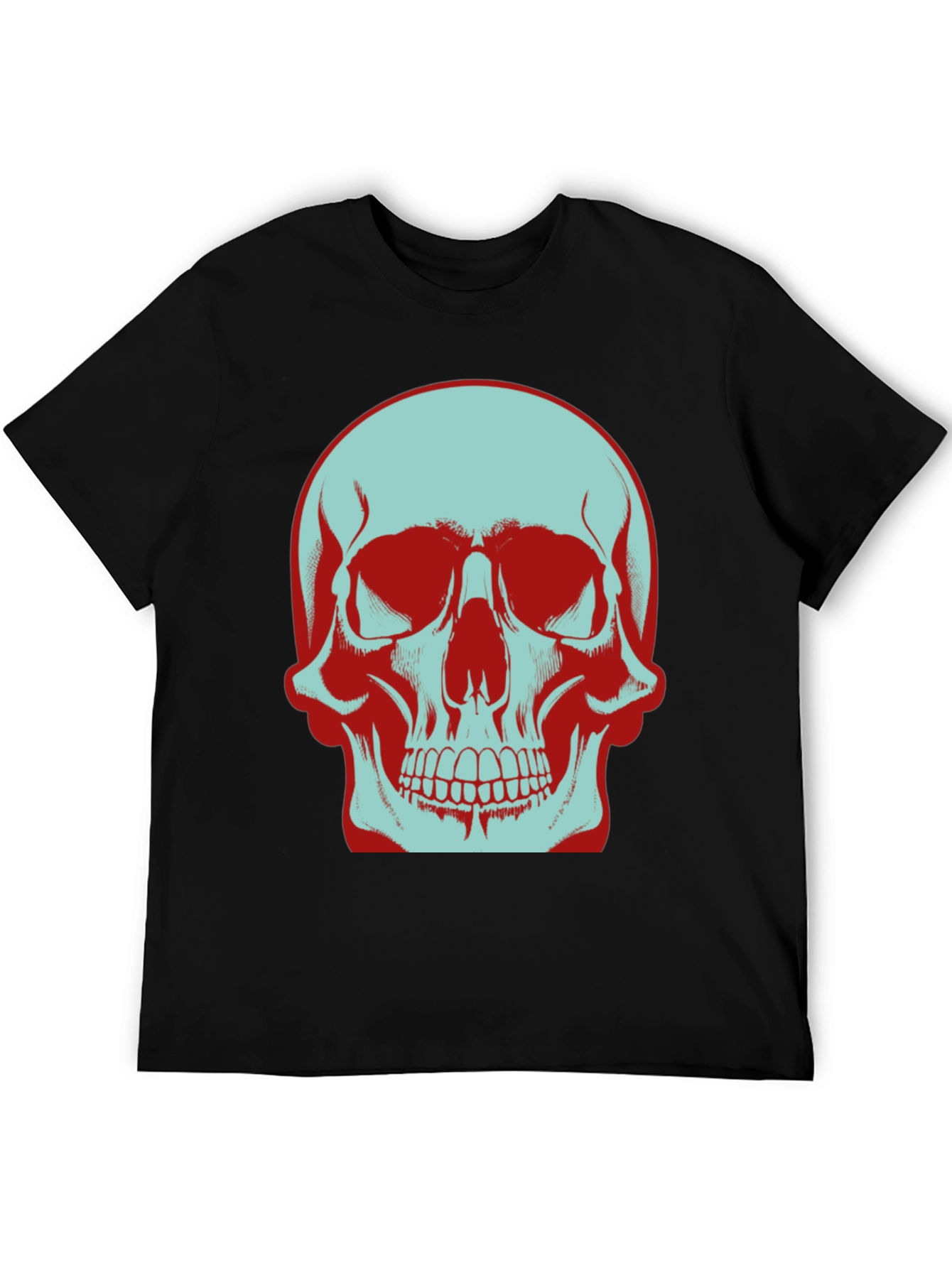 Skull Graphic T-Shirt: Bold Two-Tone Design
