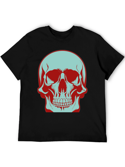 Skull Graphic T-Shirt: Bold Two-Tone Design