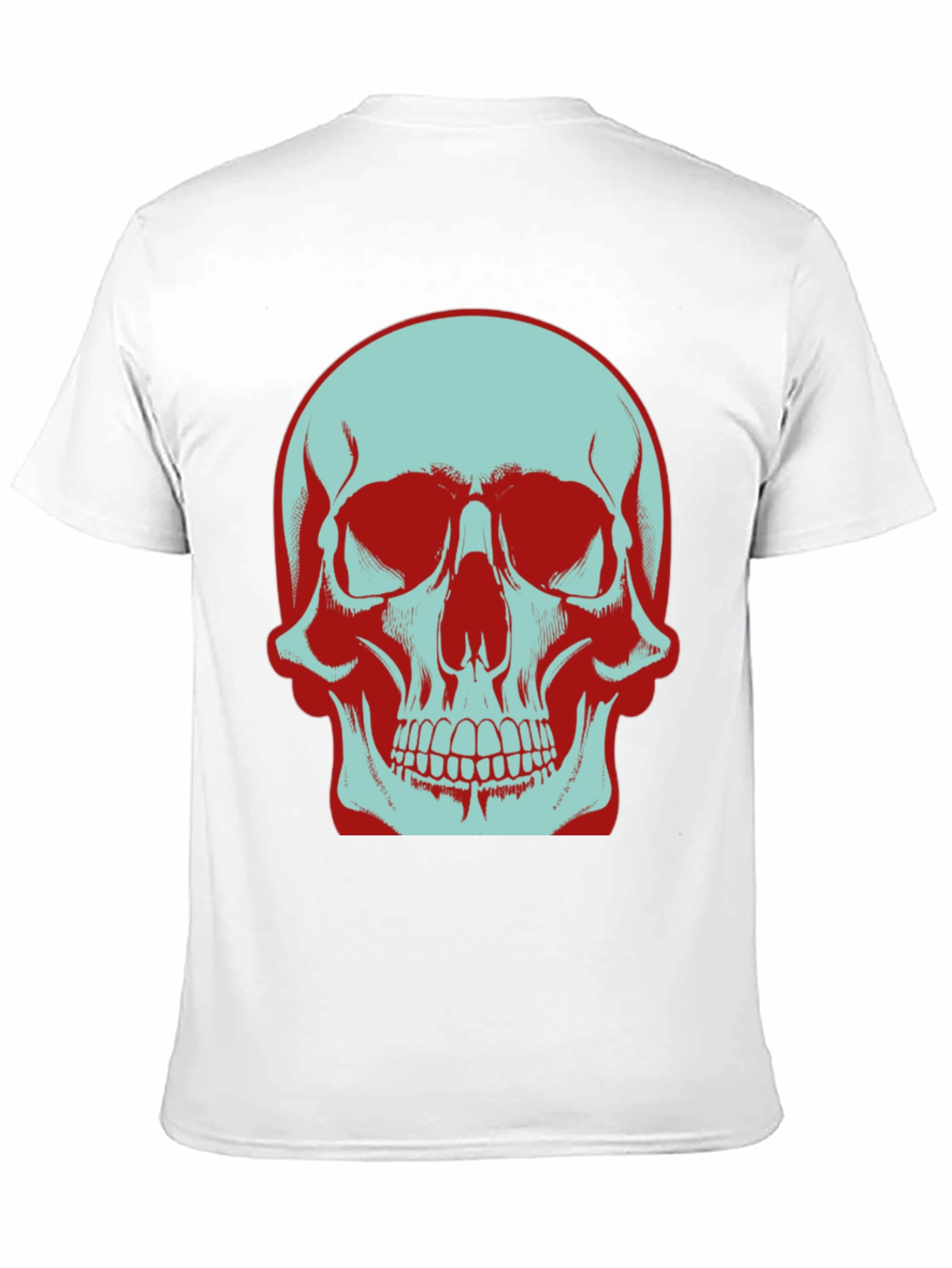 Skull Graphic T-Shirt: Bold Two-Tone Design