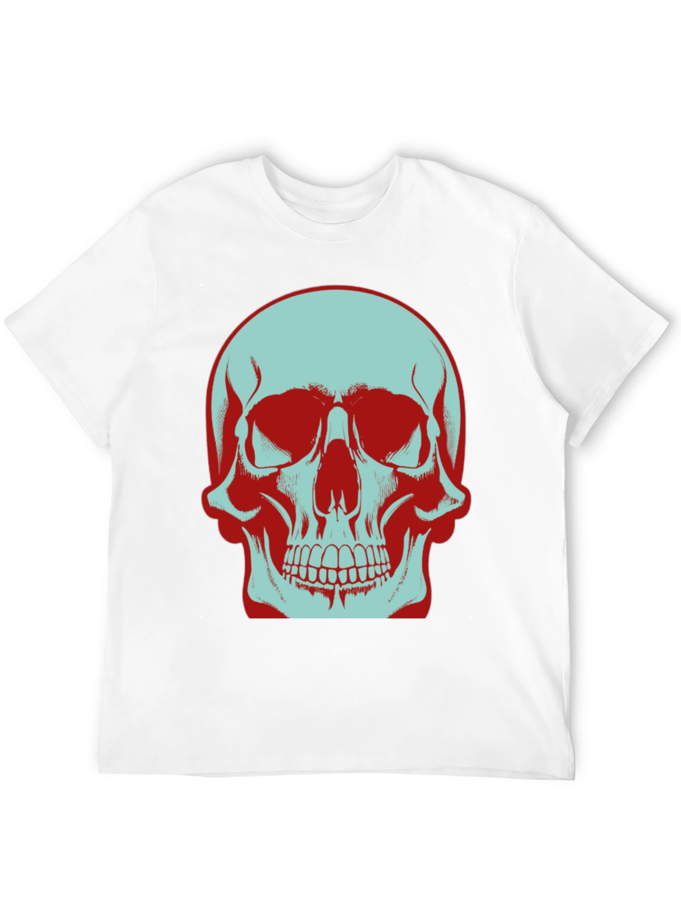 Skull Graphic T-Shirt: Bold Two-Tone Design