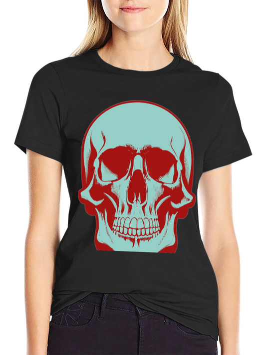 Skull Graphic T-Shirt: Bold Two-Tone Design