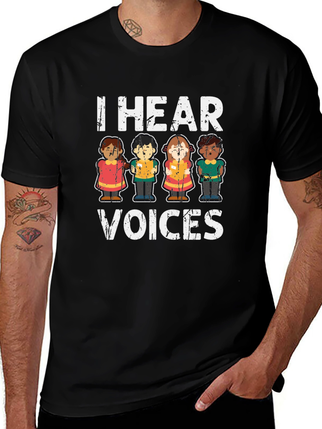 I Hear Voices Graphic Tee - Unisex Black T-Shirt