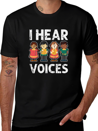 I Hear Voices Graphic Tee - Unisex Black T-Shirt