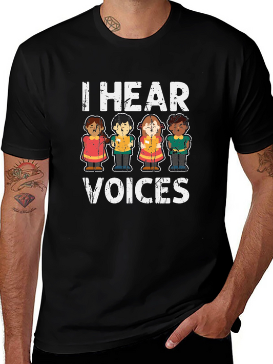 I Hear Voices Graphic Tee - Unisex Black T-Shirt