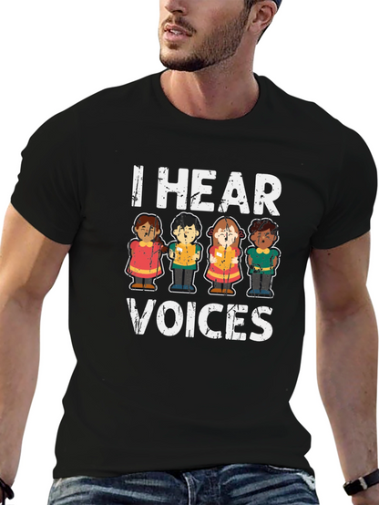 I Hear Voices Graphic Tee - Unisex Black T-Shirt