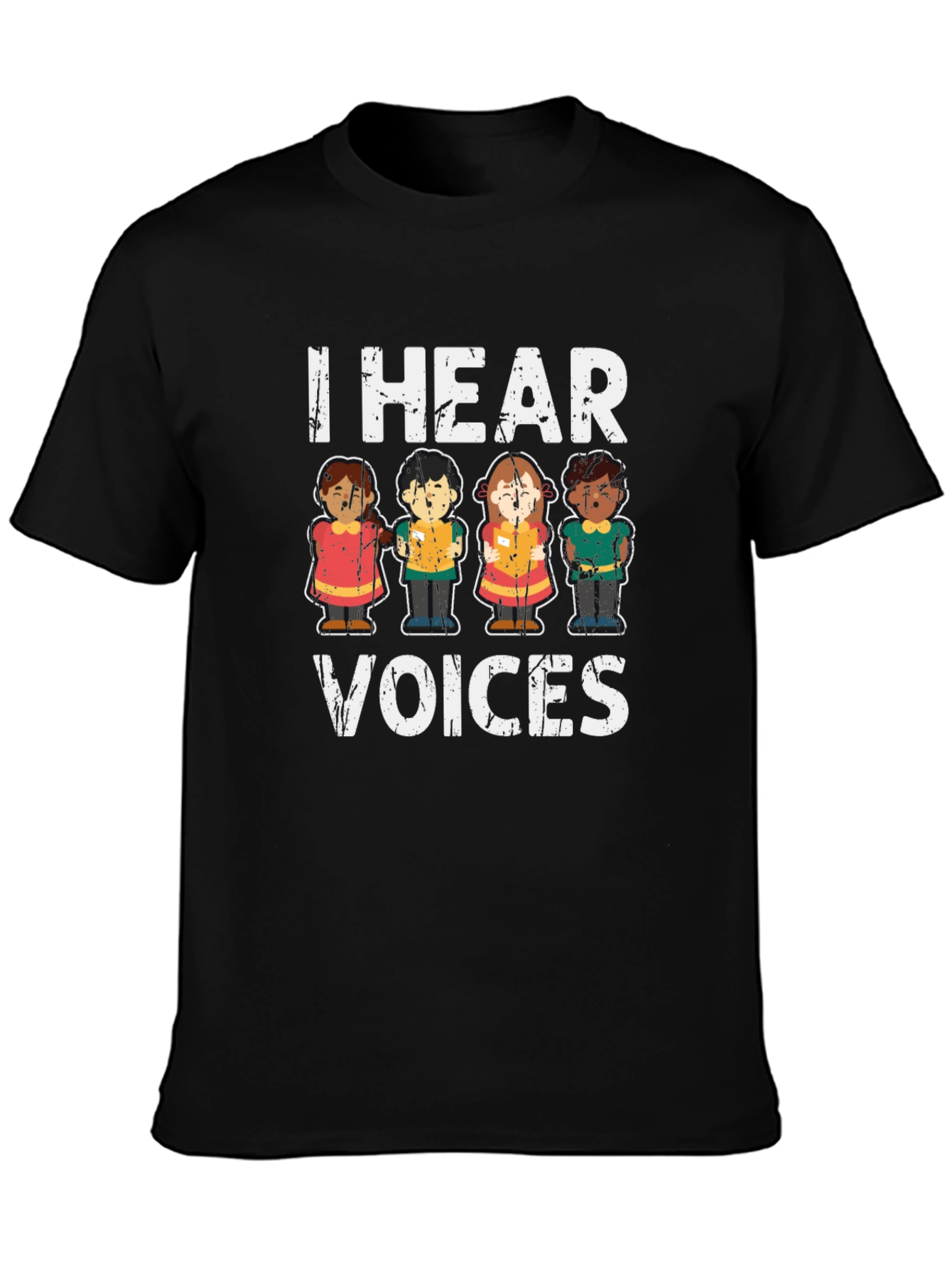 I Hear Voices Graphic Tee - Unisex Black T-Shirt