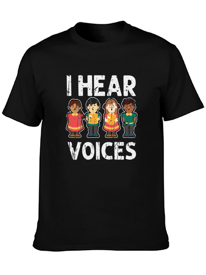 I Hear Voices Graphic Tee - Unisex Black T-Shirt