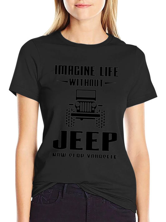 Imagine Life Without Jeep Mens Black Graphic Tee