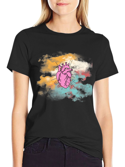 Anatomical Heart Graphic Tee - Unique Cloud Design T-Shirt