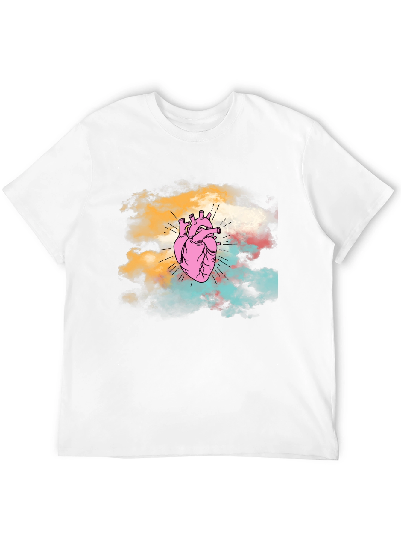 Anatomical Heart Graphic Tee - Unique Cloud Design T-Shirt