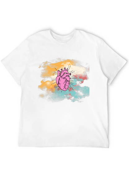 Anatomical Heart Graphic Tee - Unique Cloud Design T-Shirt