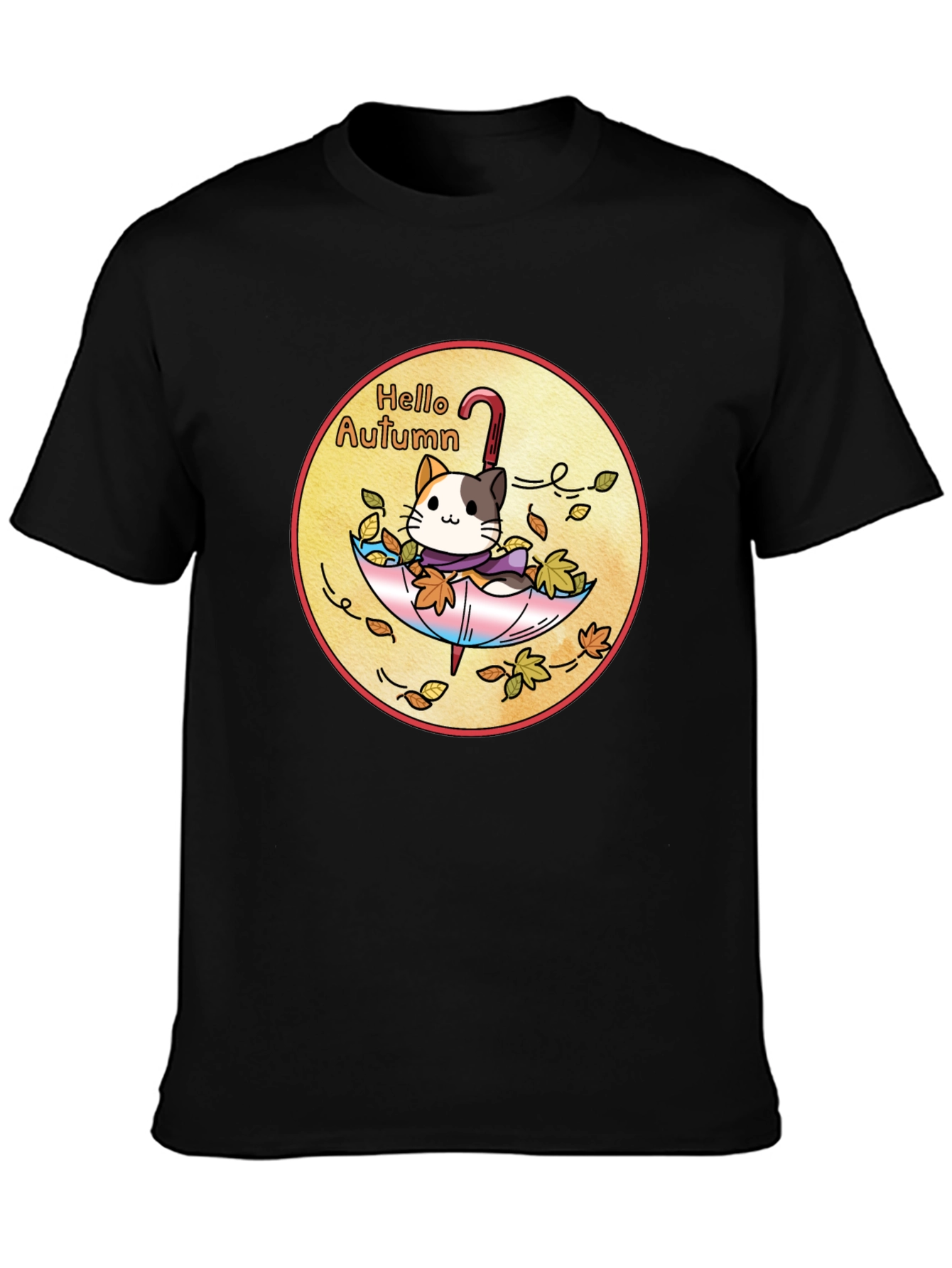 Hello Autumn Cat T-Shirt - Unisex Fall Apparel
