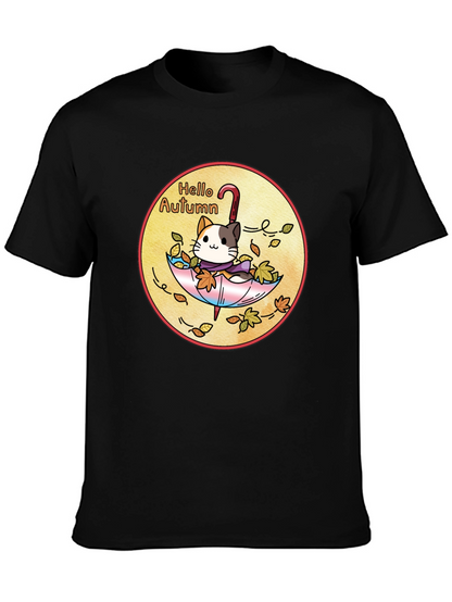 Hello Autumn Cat T-Shirt - Unisex Fall Apparel