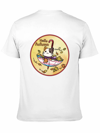 Hello Autumn Cat T-Shirt - Unisex Fall Apparel