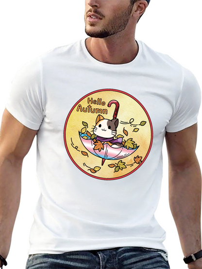 Hello Autumn Cat T-Shirt - Unisex Fall Apparel