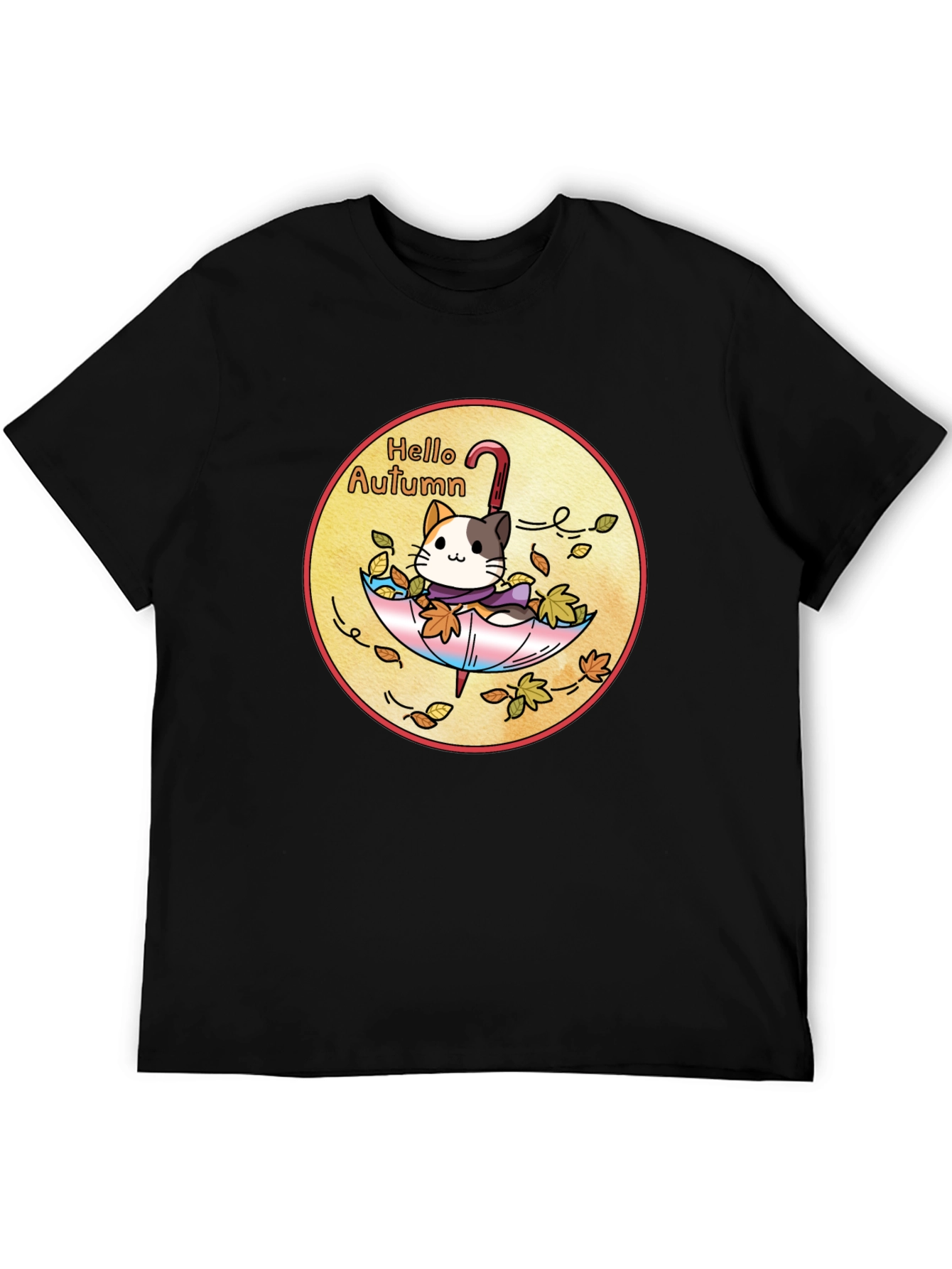Hello Autumn Cat T-Shirt - Unisex Fall Apparel
