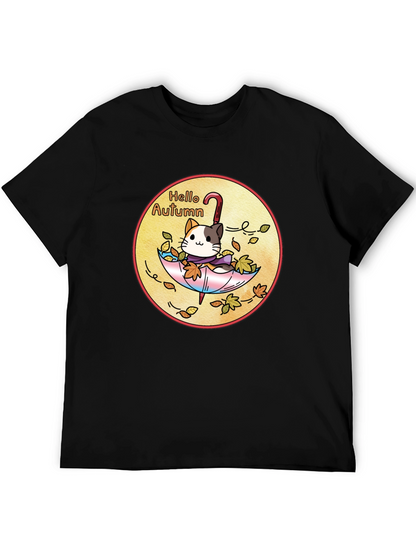Hello Autumn Cat T-Shirt - Unisex Fall Apparel