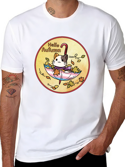 Hello Autumn Cat T-Shirt - Unisex Fall Apparel
