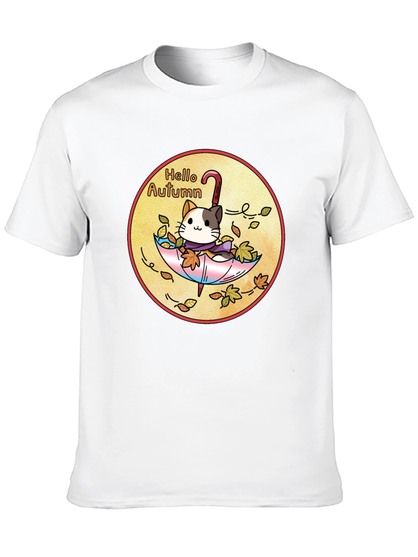 Hello Autumn Cat T-Shirt - Unisex Fall Apparel